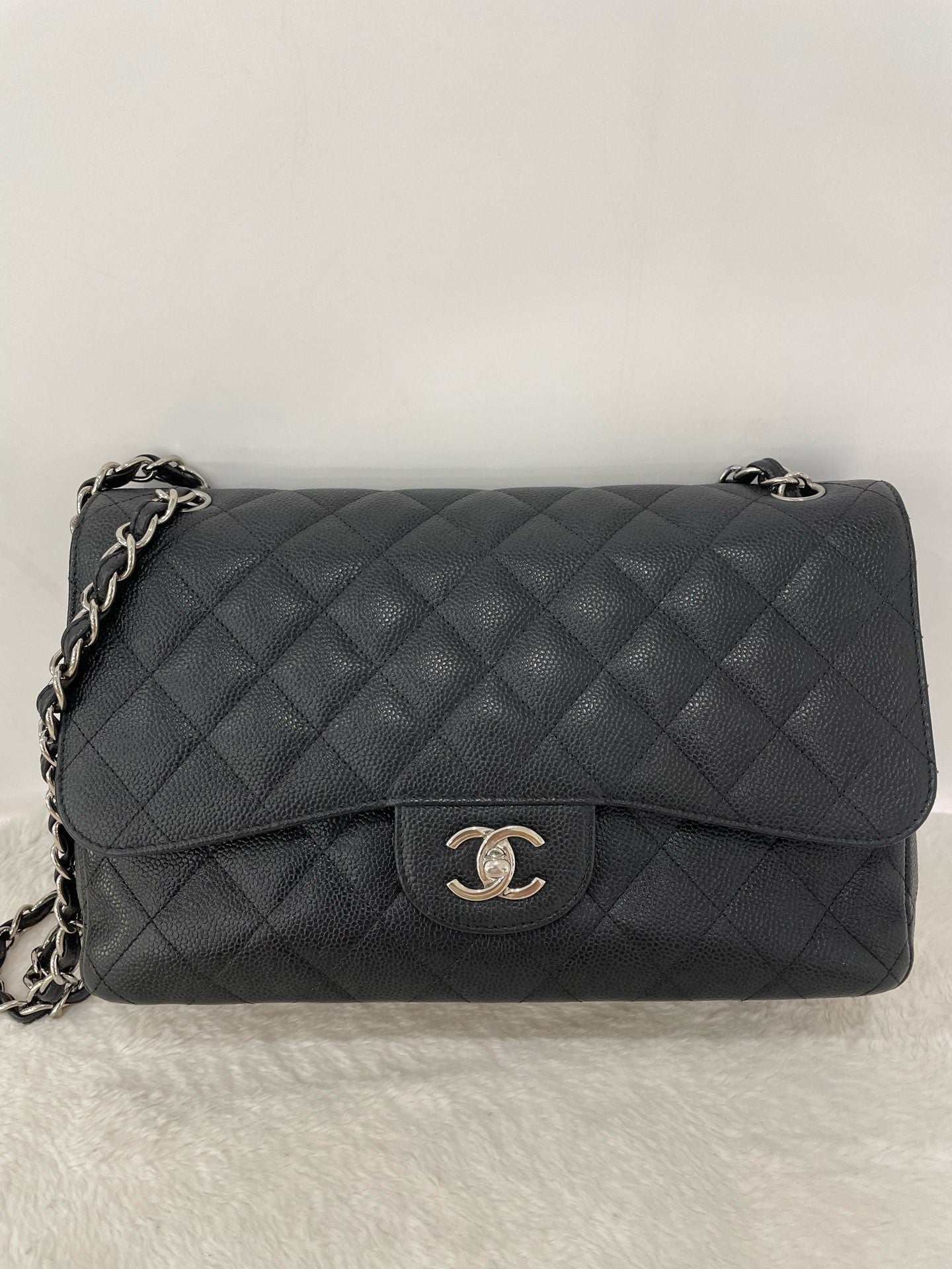 Preloved Ch black bag Big