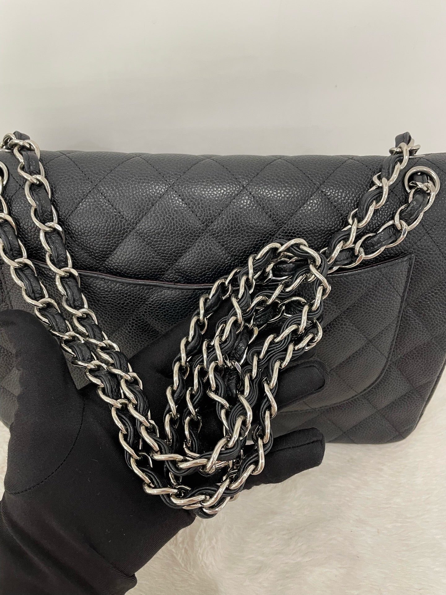 Preloved Ch black bag Big