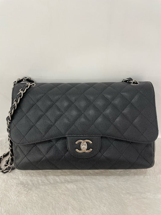 Preloved Ch black bag Big